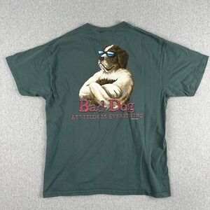Vintage Big Dogs T Shirt Large Bad Dog Attitude Is Everything Graphic Tee Y2K